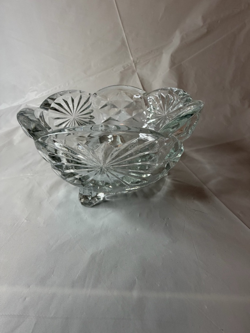 Vintage American Brilliant Period lead crystal footed bowl